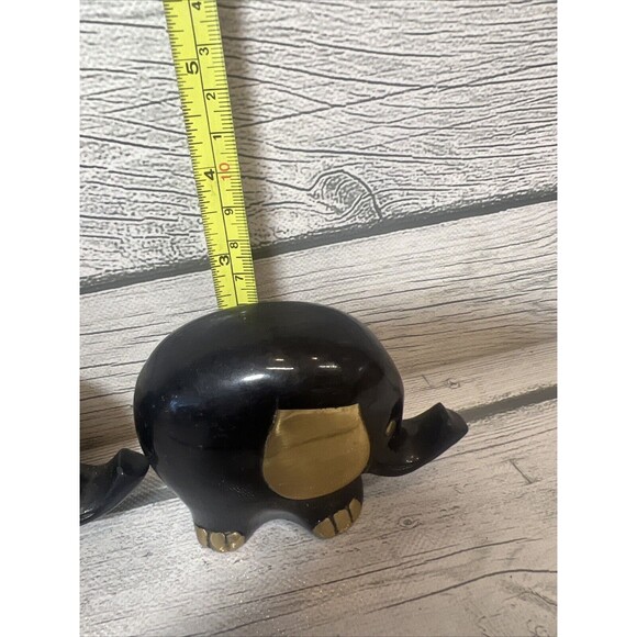 Mid Century Modern Brass Figure Elephant Family Black Gold Sculpture MCM RARE - Picture 12 of 12